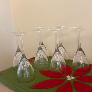 New Never Used Lenox Firelight Platinum Crystal Wine Glasses (7)